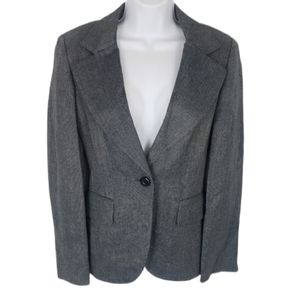 Vintage Carlisle Diamond Checkered Blazer Dark Navy Blue Size 6